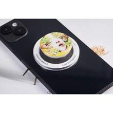 Soporte magnético plegable y telescópico personalizado para teléfono con ilustración dibujada a mano, accesorios para teléfono
