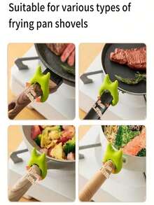 3pcs Silicone Kitchen Utensils Set - Spill-Proof Ladle, Pot Lid Holder, And Multi-Functional Spatula Rack, Random Color, Suitable For Home And Restaurant Kitchen