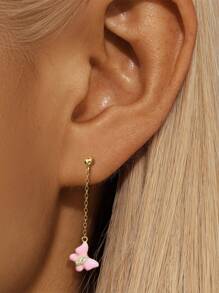 1 par de pendientes con diseño de mariposa con flecos y efecto goteo de plata de ley 925 para mujeres, para uso diario, boda, fiesta, compromiso, aniversario y Día de San Valentín