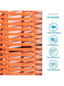 Mesa lateral redonda de ratán para patio/exterior, mesa auxiliar resistente a la intemperie, taburete/otomano de metal para jardín, para sala de estar o dormitorio - Multicolor - Ver 4