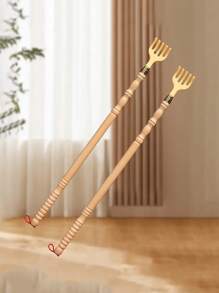 1 件木制背部抓痒器，长柄木制背部抓痒器，背部抓痒装置，传统竹木材质，耐用的身体放松按摩器，缓解瘙痒，送给父母和朋友的完美礼物，适合全家人使用的便携式抓痒器，不含绳子（注：竹制品，自然颜色和纹理随机发货，木纹不同，不属于质量问题） - 彩色 - 查看 7