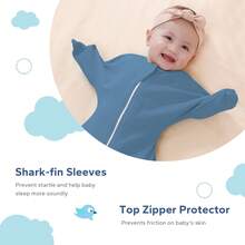 2 Packs Set Cotton Transitional Swaddle Wearable Blanket Baby With 2-Way Zipper