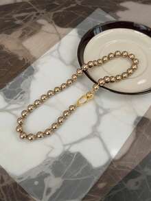 1pc 10mm Mallade System Mocha Brown Vintage Shell Pearl Necklace, Delicate Minimalist Choker For Women, Suitable For Daily, Party, Gift - Beaded Necklace - View 8