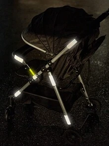 10pcs/Pack Baby Stroller Reflective Stickers, Reduce Nighttime Collision Risk, Stroller Body Warning Decals, Can Be Cut To Fit Different Parts/Styles, Random Delivery, Stick To Flat Surfaces
