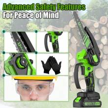 Compact Mini Chainsaw Cordless, 8 Inch Chain Saw With 2 Pcs Batteries Powered, Includes Charger, Fast Powerful Cutting, Lightweight, Sharp - Perfect For DIY Projects & Home Maintenance, Pruning Shears, Backyard Upkeep, Best Gifts For Dad, Husband
