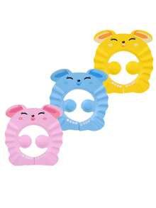 1pc Adjustable Children's Rabbit Ear Design Shower Cap, Shower Head Cover For Kids & Toddlers, Pink - Rabbit Pink (thickened) - View 4
