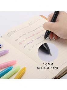 8 支装多色圆珠笔 1.0 毫米，4-N-1 彩色笔，细尖可伸缩可爱护士笔，4 色笔合一，适合学校、学生护士笔记、白垩、办公用品返校 - 彩色 - 查看 7