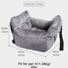 HAZOOWILL 冬季宠物车载安全座椅，适用于猫狗 - 保暖旅行包，带固定钩和提手，灯芯绒面料，适用于前排/后排汽车座椅，多场景适用（咖啡馆/公园/户外/居家），圣诞礼物