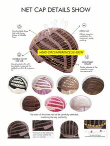 16英寸自然黑色刘海中长卷发合成耐热纤维假发，适合女性日常佩戴、派对、母亲节、音乐节等场合。 - 自然黑 - 查看 11