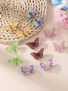 Set de 12 pinzas para el cabello con conchas y estrellas de mar para niñas, decoración para vacaciones y uso diario - Multicolor - Ver 9