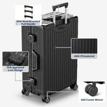 Luggage 28-Inch Hardside Luggage With Spinner Wheels & TSA Lock, Lightweight Carry-On Suitcase For Men Women, Ideal For Business Trips, Family Vacations & Long-Distance Travel, Available In Black - 黑色 - 查看 5