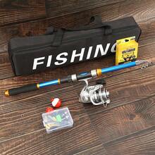 High-End Fishing Gear Set, Includes Smooth Metal Reel & Hook Combo. Suitable For All Seasons & Freshwater/Saltwater Fishing. Portable Design For Hassle-Free Equipment Storage, Ensures Relaxing Fishing Trips With Abundant Catches! - Multicolor - View 2
