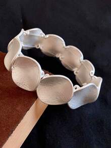 1pc Customized Fashionable Gold Elastic Bracelet, Suitable As Gift - Multicolor - View 10