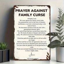 1PC Prayer Against Family Curse Tin Sign, Spiritual Wall Art, Motivational Quote, Family Protection, High-Quality Metal, Inspirational, Family Blessing, Spiritual Decor, Protective, 8x12 Inches - 8x12 inch/20x30cm-1 cái - Xem 10