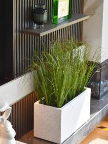 Artificial Plants Onion Grass Outdoor Artificial Tall Grass Tall Fake Shrubs Wheat Grass UV Resistant Greenery Stems Faux Bushes Plant For Indoor Outdoor Garden Office Home Decor,Outdoor Fake Grass, Green Leafy Decorations,Wedding Decor Grass