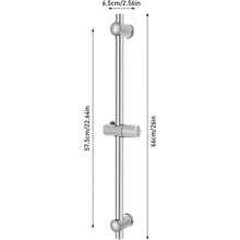 HYYKJ-US Adjustable Shower Slide Bar Stainless Steel Riser Rail Lift, Rod Head Holder Wall Mount, 54cm Adjustable Length - Silver - View 4