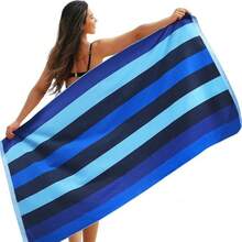 [Hot]Multifunctional Oversized Beach Towel, Bed Sheet, Sofa Cover, Picnic Mat All-In-One Towel, Extra Large XXL 90cm*180cm Travel Towel Quick Dry For Swimming Sports Camping Yoga Gym - Blue - View 4