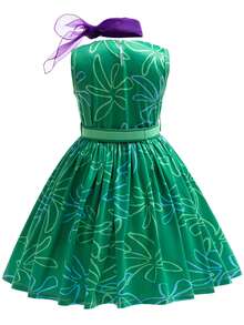 厌恶服装女孩万圣节圣诞节角色扮演公主派对化装打扮 + 假发围巾 + 腰带套装 - 綠色 - 查看 5