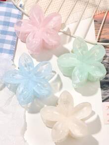 4 件套中号春夏多巴胺果冻奶油色雏菊花 2.4 英寸波西米亚风格发夹，简约甜美发饰 - 彩色 - 查看 1