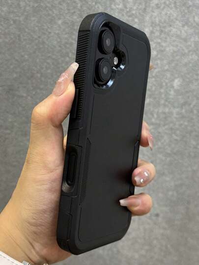 Funda de teléfono de lujo de doble capa protectora, compatible con iPhone 17/16/11/12/13/14/15 Pro Max Plus/16E/17 Air, marco de plástico duro resistente a los golpes y cubierta trasera