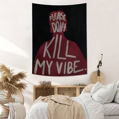 1 件现代艺术印花挂毯，1 件美学墙面装饰，Ins 风格，涤纶挂毯，适用于客厅、卧室、办公室、宿舍、派对、矩形厨房壁挂布，具有悬垂效果，配有 3 个墙钉和 2 个夹子