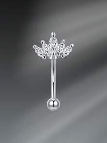 CIZME Joyería para piercings de 16G: Pendientes Rook, Anillos de Ceja, Anillos de Labio de Acero Inoxidable, Aro de Cartílago, Pendientes Rook Daith, Tragus y Piercing de Body con Barra Curva Cubierta de CZ, Anillos de Ceja de 16G, Barra Curva, Anillos de Ceja, Piercing de Superficie Daith y Tragus - Plateado - Ver 23