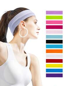 Bandeau de sport extérieur, bandeau absorbant la sueur pour le fitness et la course, casual, simple, , à haute élasticité et respirant, bandeau de couleur bonbon, bandeau de yoga absorbant la sueur, bandeau turban