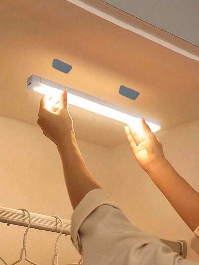 1pc Led Wireless Motion Sensor Cabinet Light, Wireless Magnetic Usb Rechargeable Night Light, 10cm/20cm/30cm, For Kitchen, Bedroom, Cabinet, Closet, Stairway, Hallway Lighting (Please Watch Video For Installation Instructions)