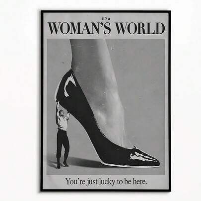 1pc,Wall Arts,Modern Posters,Vintage Woman World Wall Art Print Poster,Feminine Poster,Aesthetic Decoration,Bedroom Apartment Fashion Girly Print,Unframed ,Wall Art With Frame