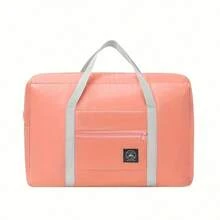 Large Capacity Lightweight Travel Duffel Bag With Zipper Closure, Durable Polyester, Ideal For Gym, Weekend Getaways, And Daily Commuting, Pink With Stylish Logo, Luggage For Travel