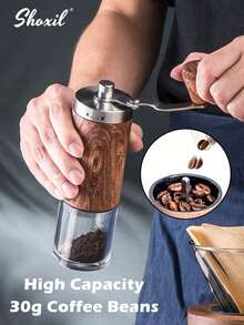 shoxil 咖啡套装、宰牲节礼物、02号手冲咖啡套装、手冲咖啡套装、便携式旅行咖啡配件工具、内含600毫升咖啡壶和温度计、600毫升玻璃咖啡壶（带V02滴滤）、手动咖啡研磨机、咖啡勺、咖啡秤、玻璃咖啡罐、咖啡研磨机清洁刷、100张咖啡滤纸、送给家人和朋友的节日礼物