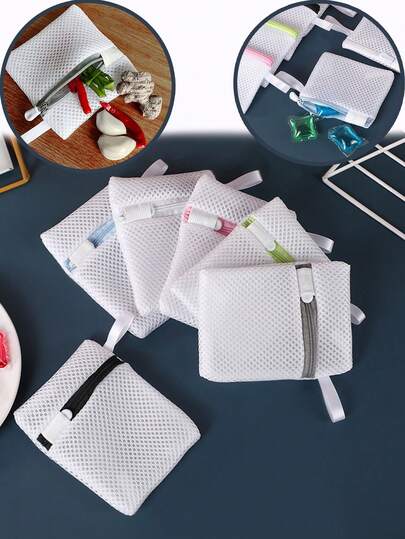 精致内衣洗衣袋，适用于洗衣机 - 防变形洗衣网，家用多用途网袋，适用于精致衣物、胸罩、内衣、泳装、袜子和婴儿服装 - 防止衣物勾丝和变形，兼容轻柔模式，透气速干设计，加固缝线，拉链保护，可机洗和染色，小巧便携，适合居家、宿舍、旅行和洗衣房使用。