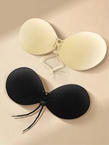 1 Piece Invisible Strapless Adhesive Silicone Bra With Palm Cup, Thickened 3cm Push Up Small Bust Enhancer Nipple Covers, Lift And Support, Suitable For Dresses, Gowns And Lingerie - View 7