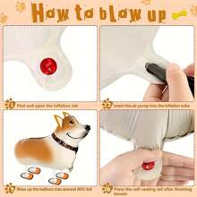 6pcs Walking Dog Themed Aluminum Foil Balloons, Including Dachshund, Corgi, Poodle, Shepherd Dog Shapes, Suitable For Birthday Party, Pet Party, Theme Party, Graduation, Farm Decoration, Mother's Day And Other Occasions