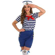 Morph Costumes Fun Shack Women's Navy Sailor Costume - Stylish Fancy Dress For Parties, Halloween, Nautical Themes, And Cosplay Events - Blue - View 3