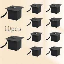 1/6/10pcs European Style New Graduation Cap Gift Box, Ceremony Party Wedding Favor Candy Boxes - Multicolor - View 4