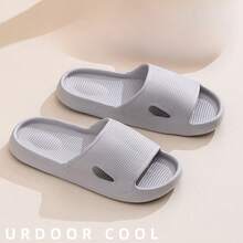 Premium Leather Pattern Slide Slippers, Wholesale Comfortable Strap House Indoor Slippers - Light Grey - View 5
