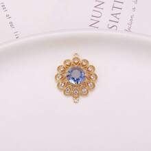 2pcs Hollow Sunflower Cubic Zirconia Encased In Copper Pendant, DIY Jewelry For Necklace, Earring, Hair Clip, Jewelry Connector - Multicolor - View 14