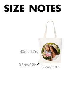 1pc Customizable Printed Photo, Logo, Text, Family, Pet, Cartoon, Couple Photo, Solid Color Tote Bag. Original Unisex Foldable Canvas Handbag, Large Capacity, Portable, Suitable For Teens, Youth, College Students, White Collar Workers, Perfect For Work, Back To School, Middle School, High School, University, Vacation, Cute, Adorable, Contracted,Bags & Luggage,2025 Halloween Accessories,Essential For Daily Travel - Multicolor - View 3