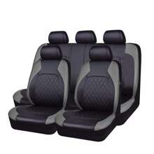Full Set PU Leather Car Seat Covers, Compatible With Airbag, Breathable, Suitable For Cars, Trucks, SUVs, Comfortable, Durable, Waterproof And Breathable, Prevents Car Seat From Stains, Dirt And Spills