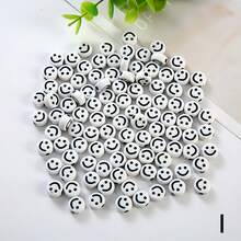1 bolsa con 100 piezas de cuentas acrílicas con cara sonriente de colores para manualidades de joyería DIY - Perfectas para hacer pulseras, collares y aretes