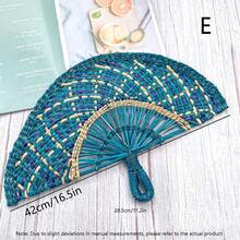 1 件手工编织海藻扇，非洲风格手持扇，壁挂装饰扇，便携式夏季扇，适合日常使用和摄影 - 彩色 - 查看 18