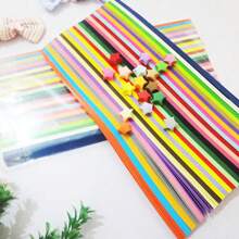 100PCS Origami-Lucky Stars Colorful Premade Origami-Paper Stars Hand-Made 3D Wish Star For DIY Projects