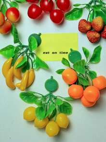 6pcs Realistic Fruit Shape Fridge Magnet Sticker, Simulation Fruit Decor Magnetic Stickers, Home & Kitchen Decor, DIY Fridge Sticker - Multicolor - View 6
