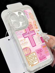 Funda para phone con eslogan (1 unidad), diseño de cruz y Jesús, TPU transparente, protección completa, anticaídas, antihuellas, compatible con phone S - Multicolor 2 - Ver 6