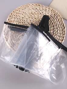 1pc Fully Automatic Clear/Transparent Folding Umbrella, Suitable For Outdoor Use - Multicolor - View 2