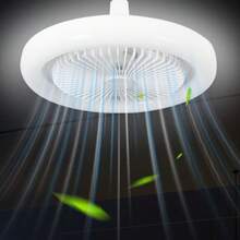 Rotatable LED Ceiling Fan Light For Home, E27 Screw Mouth, Three-Color Ceiling Fan Light For Living Room, Remote Control, 30W Bedroom Fan Light, - White - View 2