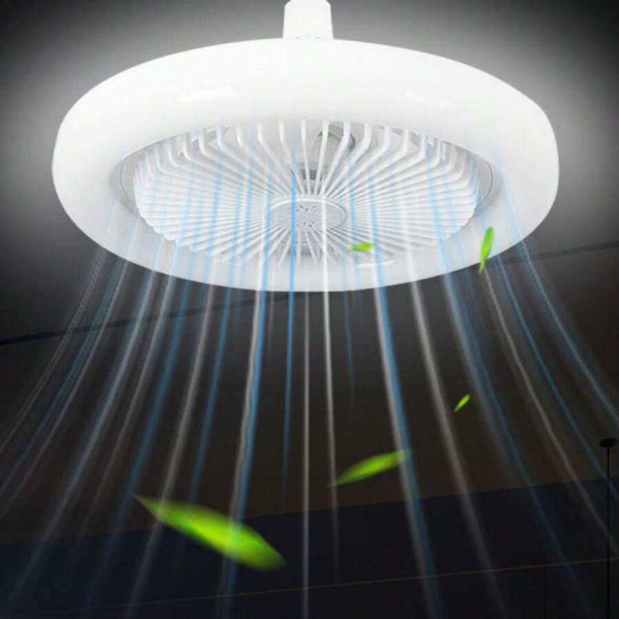 Rotatable LED Ceiling Fan Light For Home, E27 Screw Mouth, Three-Color Ceiling Fan Light For Living Room, Remote Control, 30W Bedroom Fan Light,