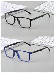 1 Pair, 2 Pairs, 4 Pairs Of Classic Square Clear Lens Glasses For Men, Simple And Elegant Design, Suitable For Daily Life And Office Use - Clear - View 8