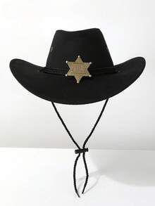 1 件男女通用可拆卸徽章西部牛仔帽，宽边巴拿马帽，适合西部主题活动、派对、订婚、角色扮演、毕业典礼、化妆舞会、节日、婚礼、生日、音乐节和休闲装 - 禮帽 - 查看 12